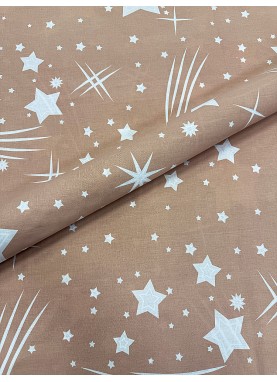 Kokvilnas autiņš 85x85 cm BEIGE STARS