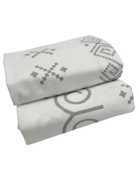 Flaneļa autiņš 90х100 cm WHITE/GREY