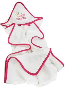 Bērnu dvielis ar kapuci LITTLE PRINCESS white/ pink