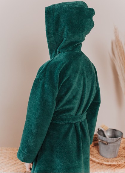 Bērnu bambusa halāts ar kapuci, KIDS GRAND EMERALD