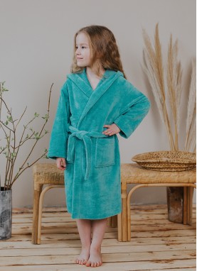 Bērnu bambusa halāts ar kapuci, KIDS GRAND MINT