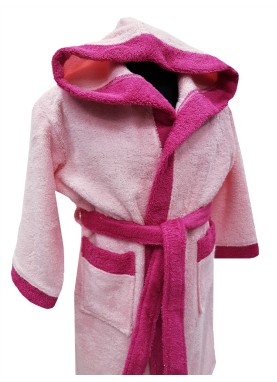 Bērnu frotē halāts ar kapuci, PINK
