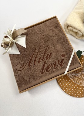 Liels dāvanu dvielis ar izšuvumu | romantiska dāvana otrai pusītei [Y74]