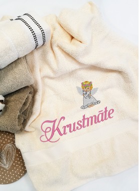LUX frotē dvielis ar izšuvumu KRUSTMĀTE [KR25]