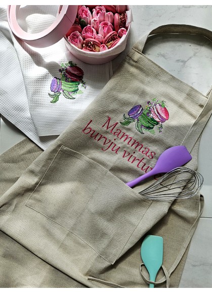 Dāvanu komplekts: priekšauts un virtives dvielis MAMMAS BURVJU VIRTUVE