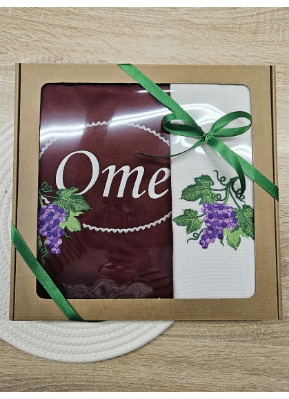 Dāvanu komplekts: priekšauts un virtives dvielis OME Dāvanu komplekts: priekšauts un virtives dvielis OME