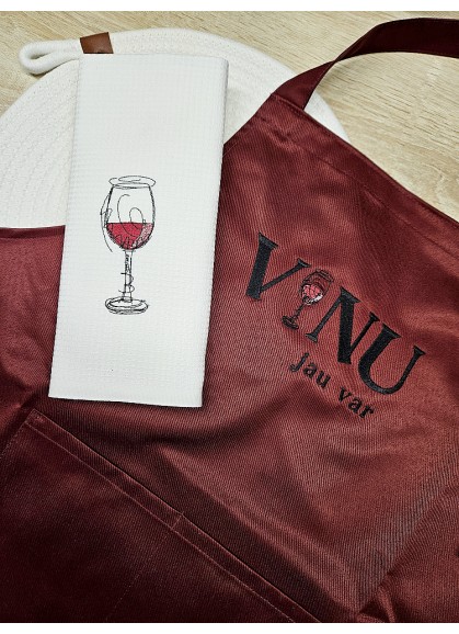 Dāvanu komplekts: priekšauts un virtives dvielis VĪNU JAU VAR Dāvanu komplekts: priekšauts un virtives dvielis VĪNU JAU VAR