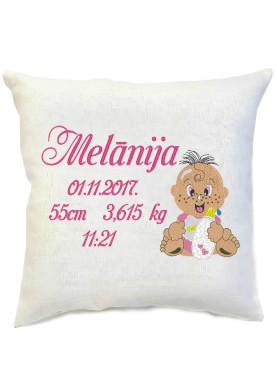 Bērna metrikas Izšuvums uz spilvena [METR1]