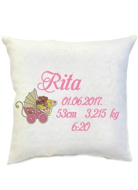 Bērna metrikas Izšuvums uz spilvena [METR2]