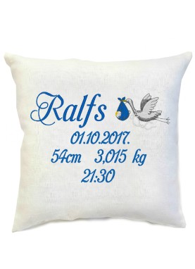 Bērna metrikas Izšuvums uz spilvena [METR4]