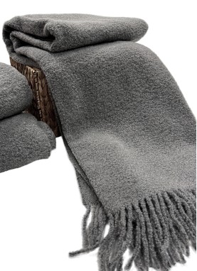 Vilnas pleds BOUCLE  grey 140x200 cm