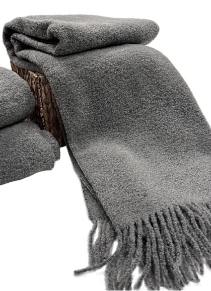 Vilnas pleds BOUCLE  grey 140x200 cm