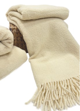 Vilnas pleds BOUCLE  white  140x200 cm