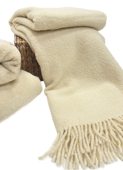 Vilnas pleds BOUCLE  white  140x200 cm