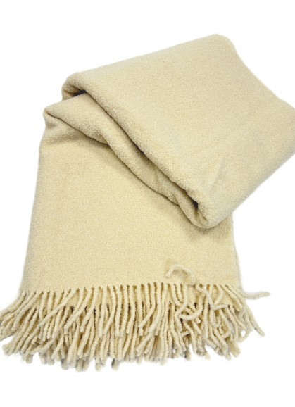 Vilnas pleds BOUCLE  white  140x200 cm