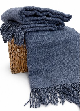 Vilnas pleds MERINO navy 40x200 cm
