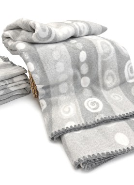 Kokvilnas sega/pleds CIRCLE grey 200x205 cm| Vasaras sega