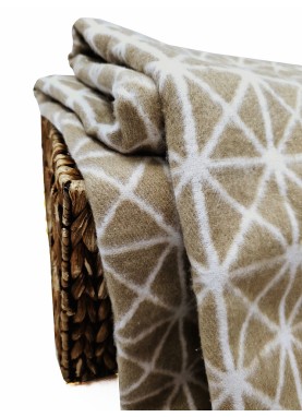 Kokvilnas sega/pleds LINES beige 140x205 cm