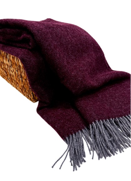 Vilnas pleds ZELANDIA LUX burgundy 140x200 cm