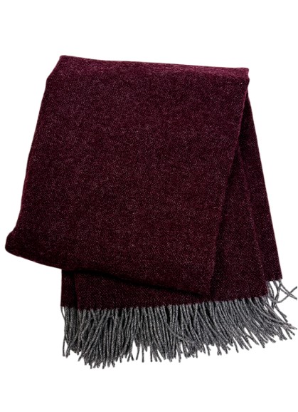 Vilnas pleds ZELANDIA LUX burgundy 140x200 cm