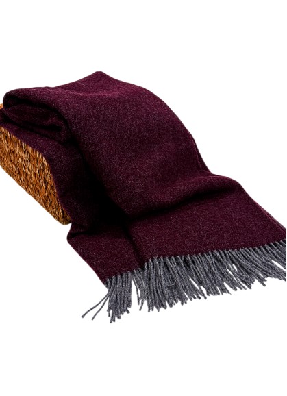 Vilnas pleds ZELANDIA LUX burgundy 140x200 cm