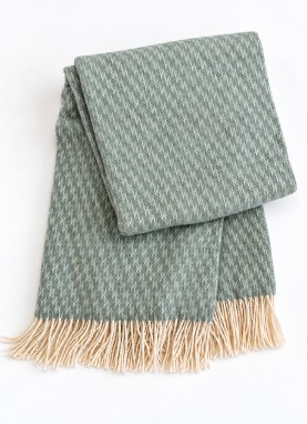 Silts vilnas pleds ZELANDIA Smoke green 140x200 cm | 100% vilna