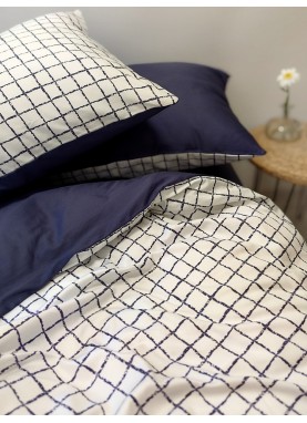 Divpusējs satīna gultas veļas komplekts Elitera exclusive ZARA d.blue