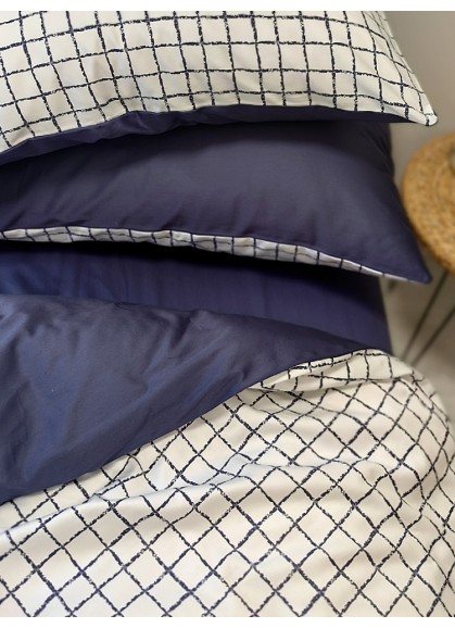 Divpusējs satīna gultas veļas komplekts Elitera exclusive ZARA d.blue