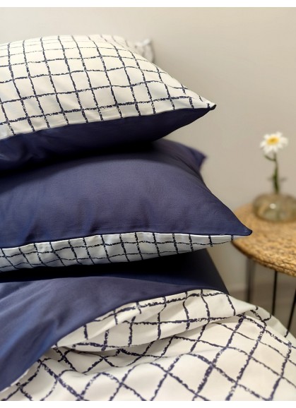 Divpusējs satīna gultas veļas komplekts Elitera exclusive ZARA d.blue