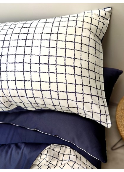 Divpusējs satīna gultas veļas komplekts Elitera exclusive ZARA d.blue