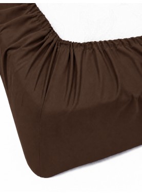 Vienkrāsains palags ar gumiju Daily DARK BROWN
