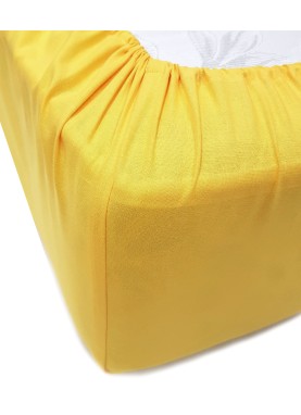 Bērnu kokvilnas palags ar gumiju DAILY YELLOW