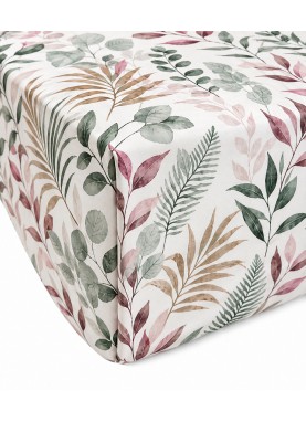 Satīna palags ar gumiju PREMIUM AMBER green rose