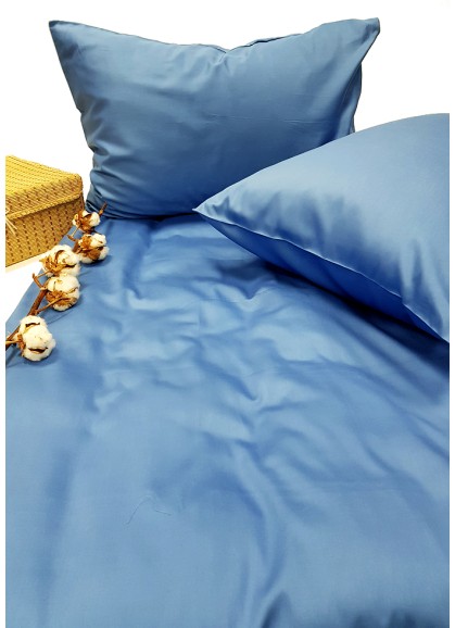 Vienkrāsains satīna segas pārvalks Soft BLUE