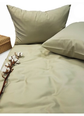 Vienkrāsaina satīna spilvendrāna Soft PALE OLIVE