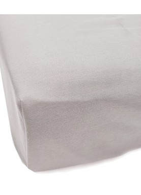 Vienkrāsains satīna palags ar gumiju Soft SILVER