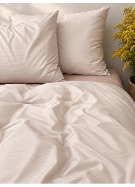 Vienkrāsains satīna gultas veļas komplekts PREMIUM KLARA beige