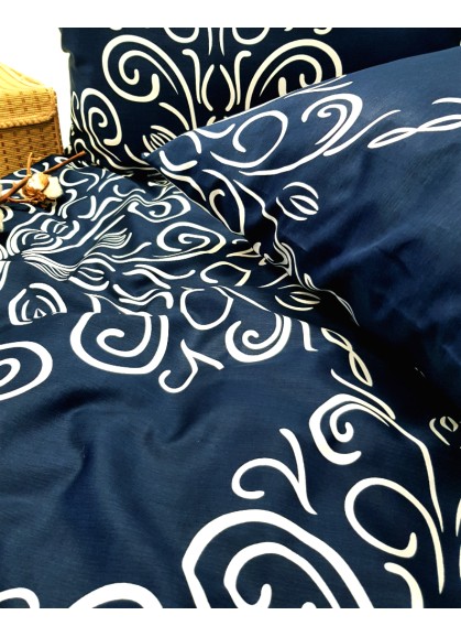 Satīna gultas veļas komplekts 150x210/60x60 cm (40 1175, blue)