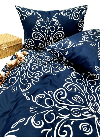 Satīna gultas veļas komplekts 150x210/60x60 cm (40 1175, blue)