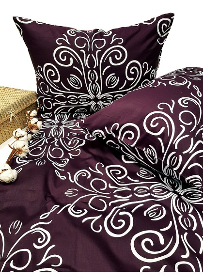 Satīna gultas veļa: segas pārvalks 150x210, spilvendrāna 50x60|40-1175 dark plum