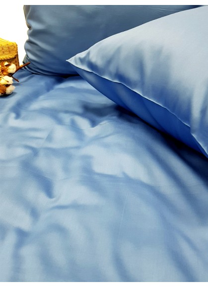 Vienkrāsains satīna segas pārvalks Soft BLUE