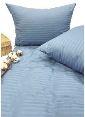 Satīna segas pārvalks STRIPE SATIN DUSTY BLUE