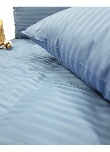 Satīna spilvendrāna STRIPE DUSTY BLUE