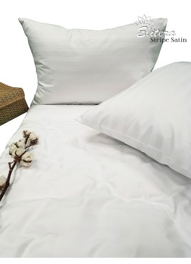Satīna gultas veļas komplekts STRIPE SATIN WHITE