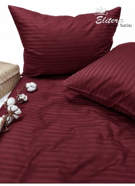 Satīna gultas veļas komplekts STRIPE SATIN RUBY WINE