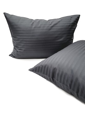 Satīna spilvendrāna STRIPE SATIN IRON GREY