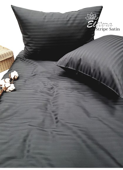Satīna gultas veļas komplekts STRIPE SATIN IRON GREY