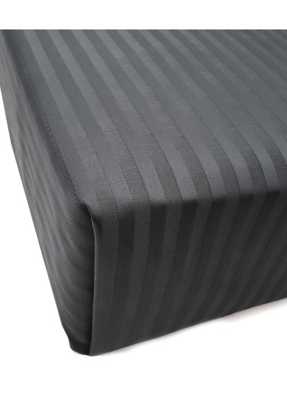 Satīna gultas veļas komplekts STRIPE SATIN IRON GREY