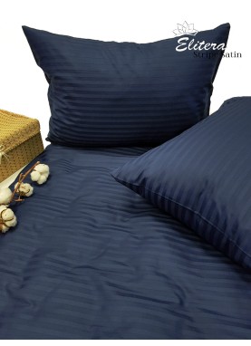 Satīna gultas veļas komplekts STRIPE SATIN BLUE