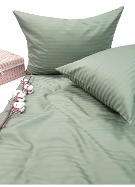 Satīna segas pārvalks  STRIPE SATIN LIGHT GREEN